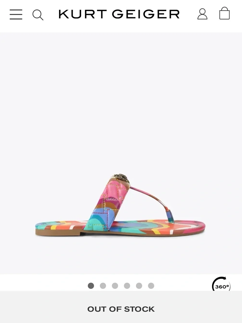 🌈Kurt Geiger London Kensington T-Bar Sandal w eagle head, like new , sz 36